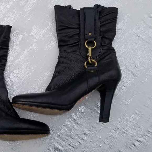 Coach Leather Boots with gold clasp - Picture 6 of 7